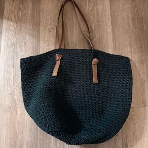 Black Talbots straw tote